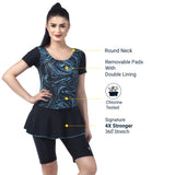Marble Twirl Women's PADDED SWIM DRESS (Half) (Sun Protected and Chlorine Tested)