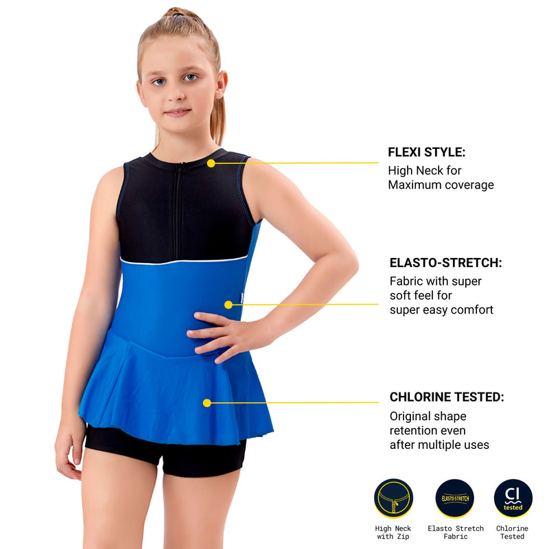 VELOZ POWER BLOCK   I  Sun Protected   I   Quick Drying  I  Anti Chafing SWIM DRESS