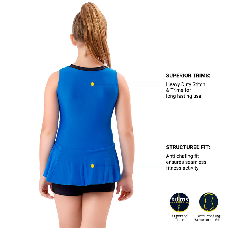VELOZ POWER BLOCK   I  Sun Protected   I   Quick Drying  I  Anti Chafing SWIM DRESS