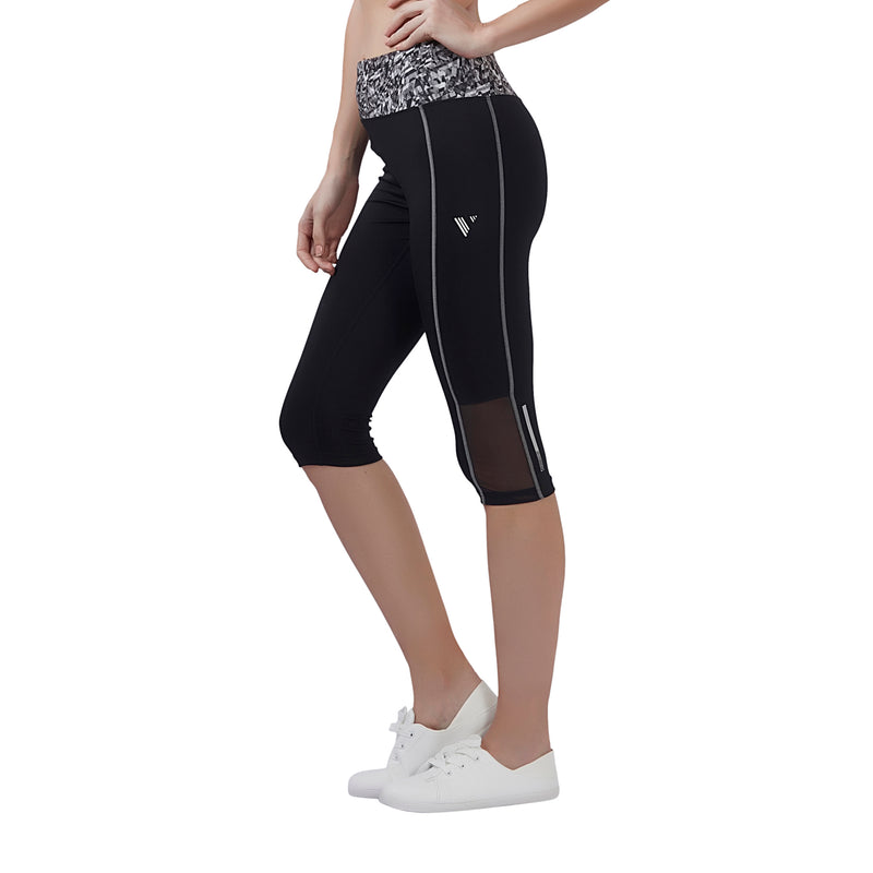 Energía (Built-In Pocket) Women 3/4TH LEGGING (Mid Rise Waistband with hydro-dry Tech)